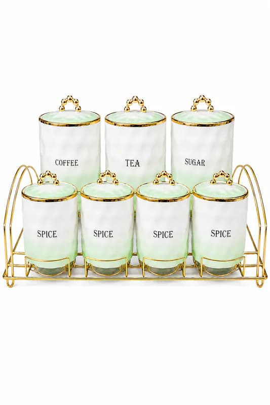 Luxury 7-Piece Ceramic Kitchen Storage Set — White