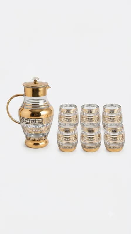 Premium Table Water Jug & Glassware Serving Set-186-1 β White