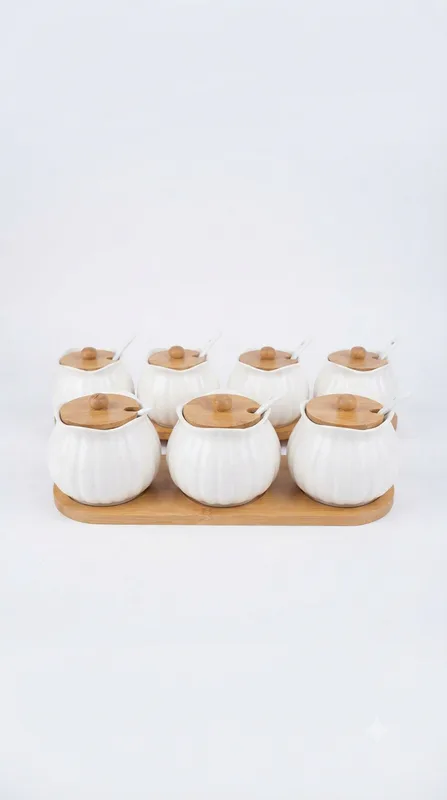 Ceramic Canister Set Pots for Elegant Kitchen Organization-16741-23 — White